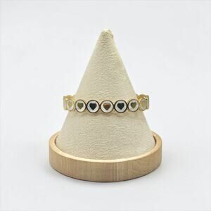 Gold Hearts Stainless Steel Cuff